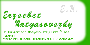 erzsebet matyasovszky business card